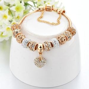 Luxury Crystal Heart Charm Bracelet