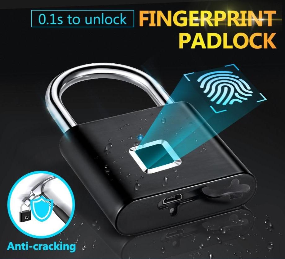 Keyless USB Rechargeable Fingerprint Smart Padlock – Proshot Bazaar