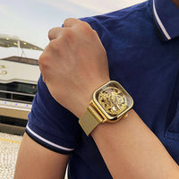 Mechanical Automatic Self-Wind Transparent Fashion Mesh Steel Men Wristwatch - Proshot Bazaar