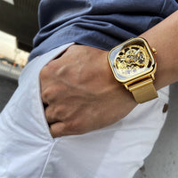Mechanical Automatic Self-Wind Transparent Fashion Mesh Steel Men Wristwatch - Proshot Bazaar