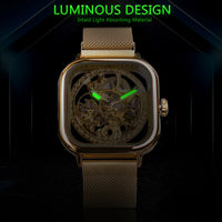 Mechanical Automatic Self-Wind Transparent Fashion Mesh Steel Men Wristwatch - Proshot Bazaar
