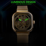 Mechanical Automatic Self-Wind Transparent Fashion Mesh Steel Men Wristwatch - Proshot Bazaar
