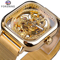 Mechanical Automatic Self-Wind Transparent Fashion Mesh Steel Men Wristwatch - Proshot Bazaar