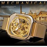 Mechanical Automatic Self-Wind Transparent Fashion Mesh Steel Men Wristwatch - Proshot Bazaar