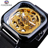 Mechanical Automatic Self-Wind Transparent Fashion Mesh Steel Men Wristwatch - Proshot Bazaar