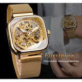 Mechanical Automatic Self-Wind Transparent Fashion Mesh Steel Men Wristwatch - Proshot Bazaar