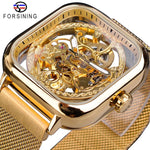 Mechanical Automatic Self-Wind Transparent Fashion Mesh Steel Men Wristwatch - Proshot Bazaar
