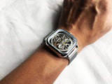 Mechanical Automatic Self-Wind Transparent Fashion Mesh Steel Men Wristwatch - Proshot Bazaar