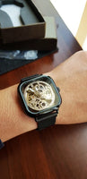 Mechanical Automatic Self-Wind Transparent Fashion Mesh Steel Men Wristwatch - Proshot Bazaar