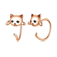 BAMOER Genuine 925 Sterling Silver Minimalist Cute Tail Stud Earrings - Proshot Bazaar