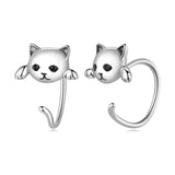 BAMOER Genuine 925 Sterling Silver Minimalist Cute Tail Stud Earrings - Proshot Bazaar