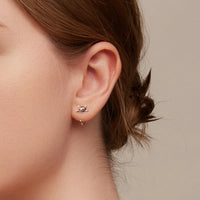 BAMOER Genuine 925 Sterling Silver Minimalist Cute Tail Stud Earrings - Proshot Bazaar