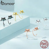 BAMOER Genuine 925 Sterling Silver Minimalist Cute Tail Stud Earrings - Proshot Bazaar
