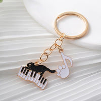 Cute Black Cat Music Note Piano Keychain - Proshot Bazaar