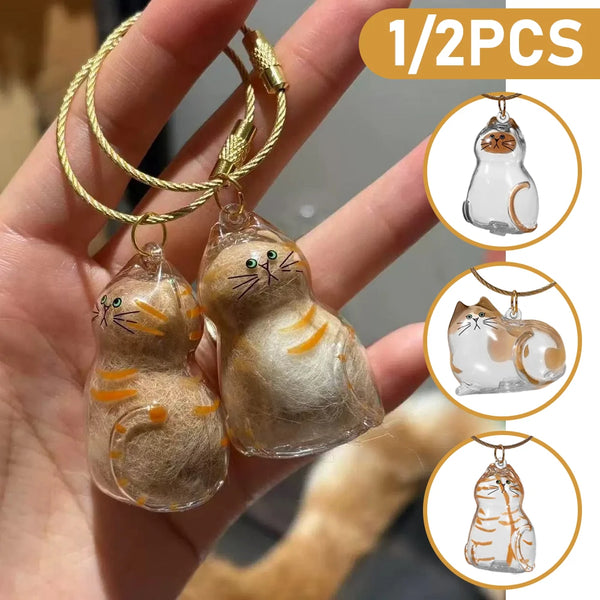 Transparent Cat Memorial Keychain Cat Hair - Proshot Bazaar