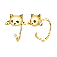 BAMOER Genuine 925 Sterling Silver Minimalist Cute Tail Stud Earrings - Proshot Bazaar