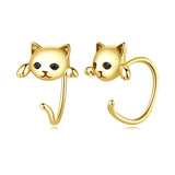 BAMOER Genuine 925 Sterling Silver Minimalist Cute Tail Stud Earrings - Proshot Bazaar