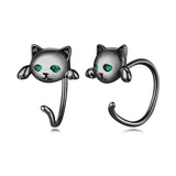 BAMOER Genuine 925 Sterling Silver Minimalist Cute Tail Stud Earrings - Proshot Bazaar
