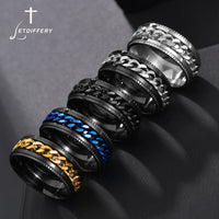 LETDIFFERY High Quality Stainless Steel Rotatable Men Ring - Proshot Bazaar