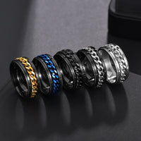 LETDIFFERY High Quality Stainless Steel Rotatable Men Ring - Proshot Bazaar