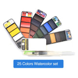 Superior 18/25/33/42 Colors Solid Watercolor Paint Set With Water Brush Pen - School - Proshot Bazaar