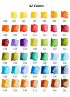 Superior 18/25/33/42 Colors Solid Watercolor Paint Set With Water Brush Pen - School - Proshot Bazaar