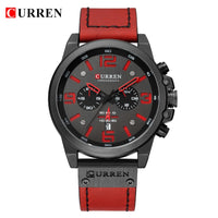 CURREN Waterproof Sport Chronograph Quartz Genuine Leather Men's Watch - Watches - Proshot Bazaar