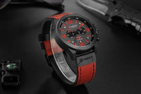 CURREN Waterproof Sport Chronograph Quartz Genuine Leather Men's Watch - Watches - Proshot Bazaar