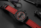 CURREN Waterproof Sport Chronograph Quartz Genuine Leather Men's Watch - Watches - Proshot Bazaar