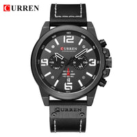 CURREN Waterproof Sport Chronograph Quartz Genuine Leather Men's Watch - Watches - Proshot Bazaar