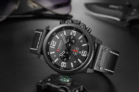 CURREN Waterproof Sport Chronograph Quartz Genuine Leather Men's Watch - Watches - Proshot Bazaar