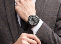 CURREN Waterproof Sport Chronograph Quartz Genuine Leather Men's Watch - Watches - Proshot Bazaar