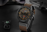 CURREN Waterproof Sport Chronograph Quartz Genuine Leather Men's Watch - Watches - Proshot Bazaar