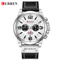 CURREN Waterproof Sport Chronograph Quartz Genuine Leather Men's Watch - Watches - Proshot Bazaar