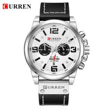 CURREN Waterproof Sport Chronograph Quartz Genuine Leather Men's Watch - Watches - Proshot Bazaar