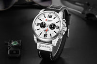 CURREN Waterproof Sport Chronograph Quartz Genuine Leather Men's Watch - Watches - Proshot Bazaar