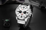 CURREN Waterproof Sport Chronograph Quartz Genuine Leather Men's Watch - Watches - Proshot Bazaar