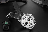 CURREN Waterproof Sport Chronograph Quartz Genuine Leather Men's Watch - Watches - Proshot Bazaar