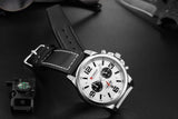 CURREN Waterproof Sport Chronograph Quartz Genuine Leather Men's Watch - Watches - Proshot Bazaar