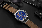 CURREN Waterproof Sport Chronograph Quartz Genuine Leather Men's Watch - Watches - Proshot Bazaar