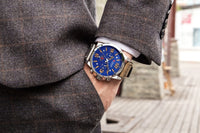 CURREN Waterproof Sport Chronograph Quartz Genuine Leather Men's Watch - Watches - Proshot Bazaar
