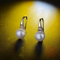 925 Sterling Silver Big Clear Pearl Earrings - Earrings - Proshot Bazaar