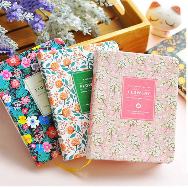 Leather Floral Flower Schedule Book Diary Weekly Planner Notebook - School - Proshot Bazaar