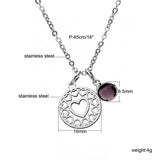 Love Heart Mom Necklace With Crystal Birthstone Pendant - Necklaces - Proshot Bazaar