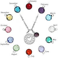 Love Heart Mom Necklace With Crystal Birthstone Pendant - Necklaces - Proshot Bazaar