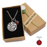 Love Heart Mom Necklace With Crystal Birthstone Pendant - Necklaces - Proshot Bazaar