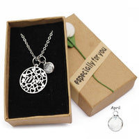 Love Heart Mom Necklace With Crystal Birthstone Pendant - Necklaces - Proshot Bazaar