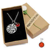 Love Heart Mom Necklace With Crystal Birthstone Pendant - Necklaces - Proshot Bazaar