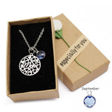 Love Heart Mom Necklace With Crystal Birthstone Pendant - Necklaces - Proshot Bazaar