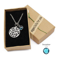 Love Heart Mom Necklace With Crystal Birthstone Pendant - Necklaces - Proshot Bazaar